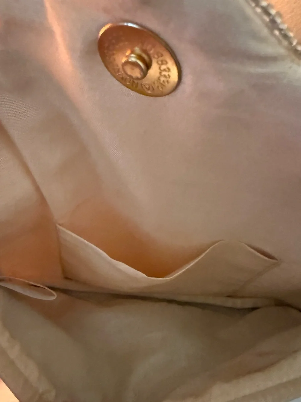 Lulu's Ivory Beaded Clutch with Gold Chain Strap